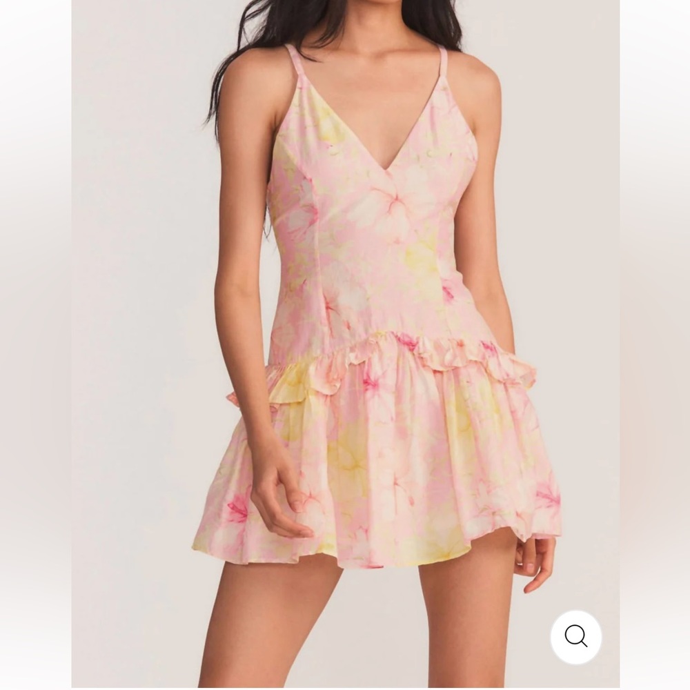 Loveshack Fancy Mini Dress in Light Berry Tea